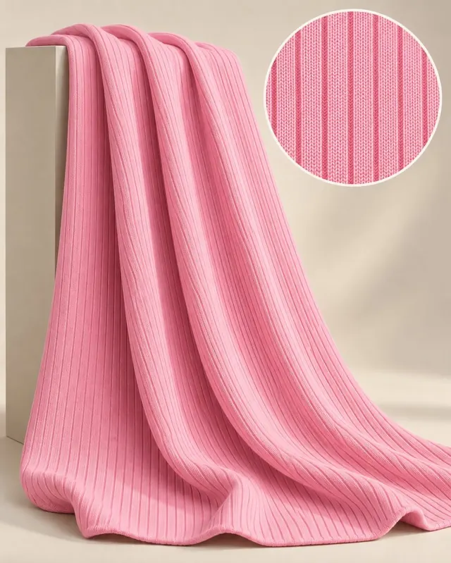 Tecido Canelado na cor rosa bebê