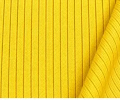Amostra do tecido Canelado na cor Amarelo Copa