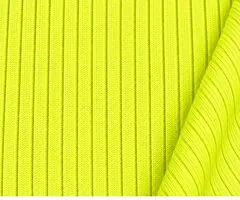 Amostra do tecido Canelado na cor Amarelo Neon