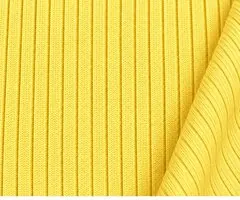 Amostra do tecido Canelado na cor Amarelo Patinho